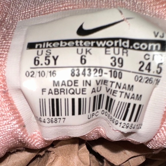 Nike Air Max Thea Rose Gold 6.5 Y 8.5 Womens - Picture 8 of 10